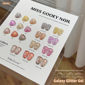 Miss Gooey 9 couleurs Galaxy Glitter Gel Vernis à Ongles Set Usine Marque Privée Fournitures pour Ongles Salon Design Disco Gel Nail Art - Product Image 6