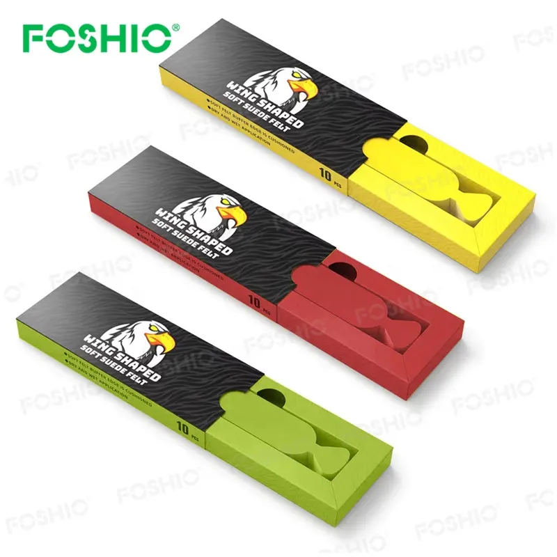 Foshio Customize Car Window Tint Tool Plastic Wrap Squeegee Buffer Felt With 10Pcs Felts