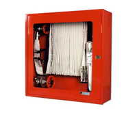 Armoire pour tuyau d'incendie, équipée d'une hache et d'un boîtier pour tuyau d'incendie, armoire rouge double couche, en acier au carbone, à fixation murale