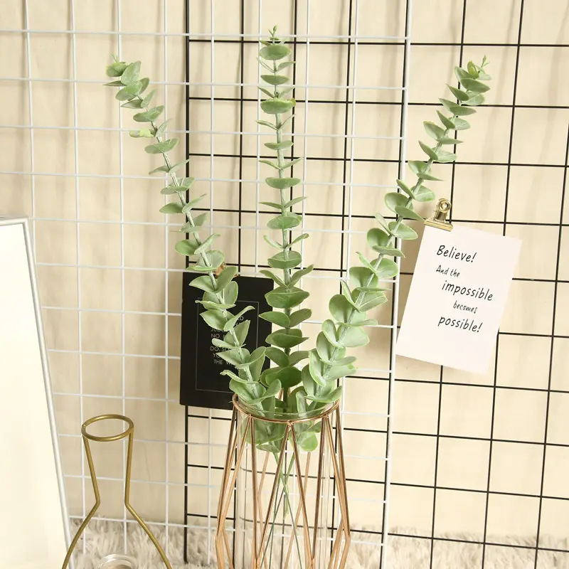Faux Greenery Diy Gras Wedding Plant Boeket Decor Zacht Plastic Tak Kunstmatige Eucalyptus Stem