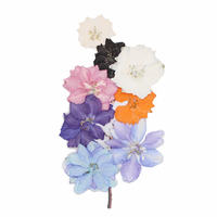 12 Pezzi/Sacchetto Fiori di Delphinium Pressati per Candele e Saponi Fai-da-Te, Fiori Naturali Essiccati Ecologici