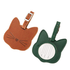 Etiquetas de equipaje de cuero PU, cordones, etiquetas de viaje de dibujos animados, etiquetas de equipaje impermeables, etiquetas con nombre - hechas a medida. - Product Image 1