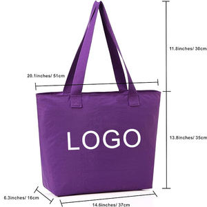 Sac à provisions à bandoulière en toile de coton recyclé <span class=keywords><strong>fuchsia</strong></span> de luxe avec fermeture à glissière logo brodé personnalisé poche intérieure de luxe - Product Image 1
