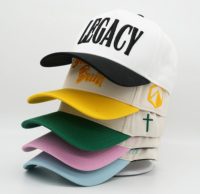 Venta caliente Popular 3D Bordado Logo 2 Tonos Color 5 Panel Gorra de béisbol Crema Off White Green Golf Hat Unisex Kid and Adult Cap