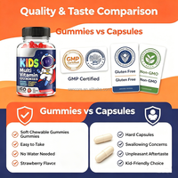Gommes multivitaminées pour enfants, saveur fraise, mélange de vitamines et de minéraux, soutien du système immunitaire, 60 unités, complément alimentaire pour enfants