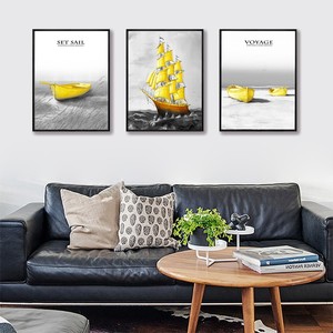 Murales stampati grandi ed economici semplici <span class=keywords><strong>stampe</strong></span> <span class=keywords><strong>su</strong></span> <span class=keywords><strong>tela</strong></span> per barche a vela con vista sul <span class=keywords><strong>mare</strong></span> per la decorazione domestica - Product Image 5