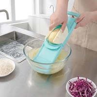 Lames à julienne en acier inoxydable de 1,7 mm et 2,5 mm, mandoline à légumes manuelle tout-en-un en plastique, 3 niveaux de coupe, protection de sécurité brevetée
