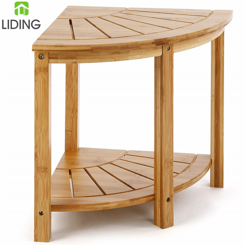 Бамбук Многофункциональный стул для душа душевая скамья 2-ярусная полка для хранения