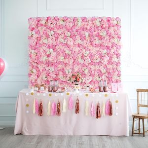 Blumenwand-Hintergrund Künstliche Blumenwand 3D Seidenrosen-Blumenpaneel für Fotohintergrund Heim Party Hochzeit Kulisse - Product Image 6