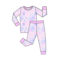 Piyama Anak Motif Bunga Bambu Lengan Panjang Terbaru, Setelan Baju Tidur Dua Potong untuk Anak-Anak