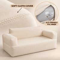 Tragbares Aufblasbares Sofa für 2 Personen Luftcouch mit Weichem Stoffbezug für Zuhause, Gästezimmer und Camping