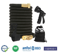 Tuyau d'arrosage de jardin flexible haute pression, 3 couches de tube en latex, léger et extensible, avec raccord de 3/4''