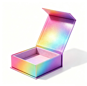 OEM <b>Custom</b> Logo Luxury Holographic Printing Magnetic Gift Box - Eco-Friendly Rigid Cardboard Gift Packaging for Cosmetics - Product Image 2