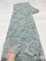 NI.AI Nouveau design Tissu en dentelle florale perlée, dentelle brodée, dentelle filet simple, tissu à paillettes, dentelle à paillettes, tissu à perles