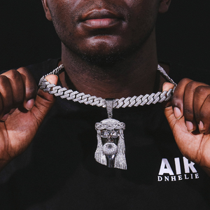 925 Ayar Gümüş veya Pirinç İsa Kolye Özel Tasarım Buzlu Kolye Altın Kaplama Hip-hop Takı Laboratuvar Elması İsa Figürlü Kolye Mozanit - Product Image 5