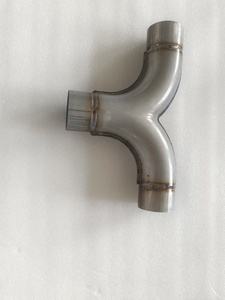 Tubo de Escape Universal en Forma de Y de Acero Inoxidable, Acabado sin Tratar - Product Image 2