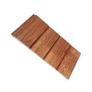 Revestimiento de Paredes Exteriores, Paneles de Metal de Aluminio para Fachadas, Paneles de Revestimiento de Espuma de Poliuretano con Relieve de Madera - Product Image 4