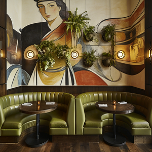 Meestverkochte Zuid-Amerikaanse restaurantmeubelen, leren restauranttafel en -stoelen, cafémeubilair - Product Image 1