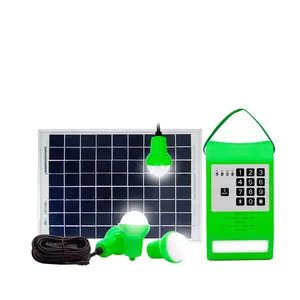 PayGoソーラーホーム照明システムキット8W10W従量課金ソーラーパワー電話充電器屋内屋外ソーラーパネルセットpayg