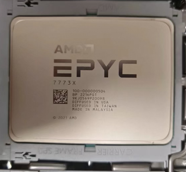 For Used AMD EPYC 7773X 64 Cores 128 Threads CPU 2.2GHz Base 3.5GHz Max SP3 Socket Server Processor