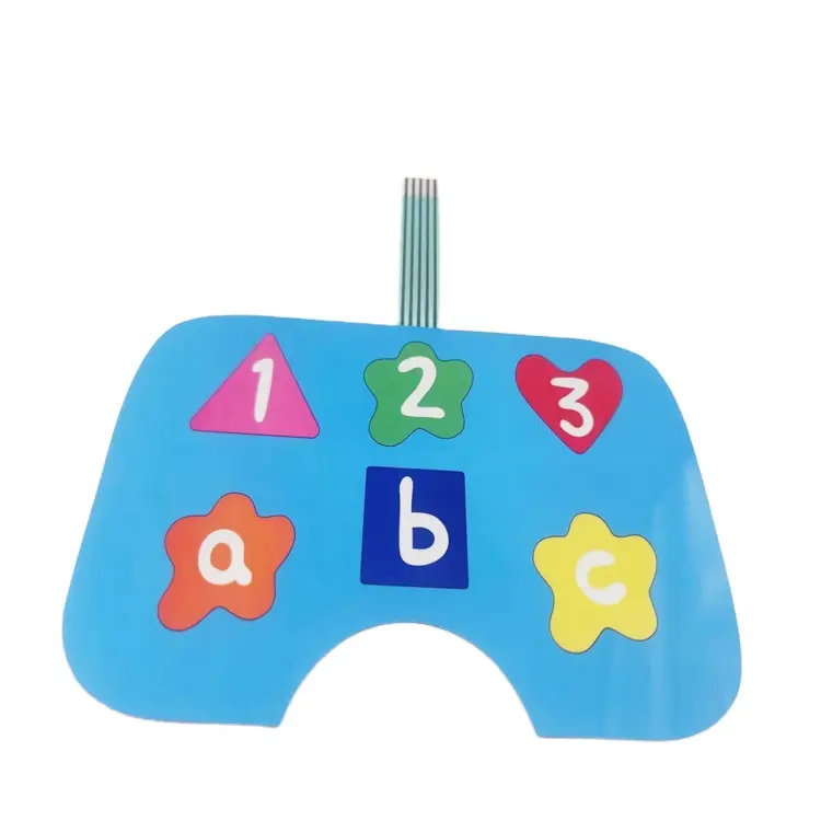 Personalizar painéis de controle de teclado de membrana com adesivo para equipamentos de brinquedo, teclas de teclas de teclas de membrana com botões de pressão de impressão