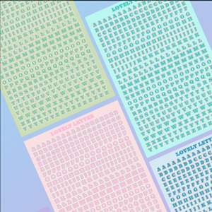 Pegatinas de letras digitales de colores, decoración de tarjetas diy, pegatinas de letras simples, adhesivo para tarjetero - Product Image 1