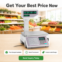 Balance calculatrice de prix avec impression d'étiquettes codes-barres multilingues 15kg 30kg pour l'épicerie mondiale, les boucheries et les supermarchés