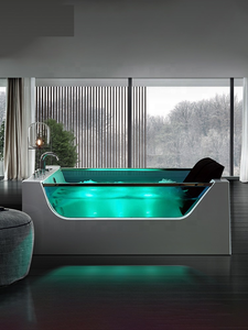 Bain à remous de luxe moderne pour 2 personnes, autoportant, pour intérieur, avec drain, de style européen - Product Image 5