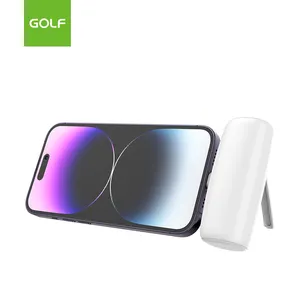 GOLF Consumer Electronic 21700 Battery Case Wholesale Mini Size OEM Portable OEM Built In Cable Power Bank 5000mAh With Holder