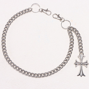 Chaîne de taille Hip Hop en métal avec croix, en argent tibétain, simple rangée, pour pantalon en jean, usage quotidien - Product Image 3