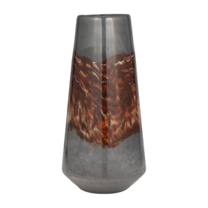 Elegante vaso in vetro per l'arredamento del soggiorno, forma scultorea, base appoggiata al pavimento, vaso decorativo per fiori - Product Image 1