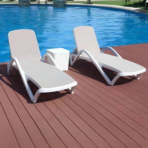 Chaise longue de jardin moderne réglable en plastique imperméable pour l'extérieur, idéale pour piscine, hôtel et patio - Product Image 3