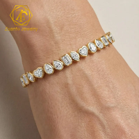 Bracelet unisexe en or avec diamant de laboratoire couleur D, or massif 14K/18K, sertissage clos personnalisé, classique et tendance, certifié IGI