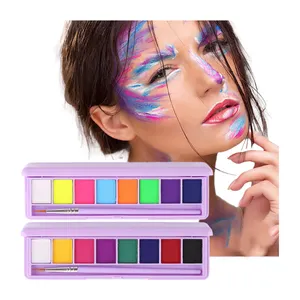 Vernice per il corpo al Neon luminosa solubile in acqua con colori pastello per Eyeliner UV luccicanti per il viso di Halloween