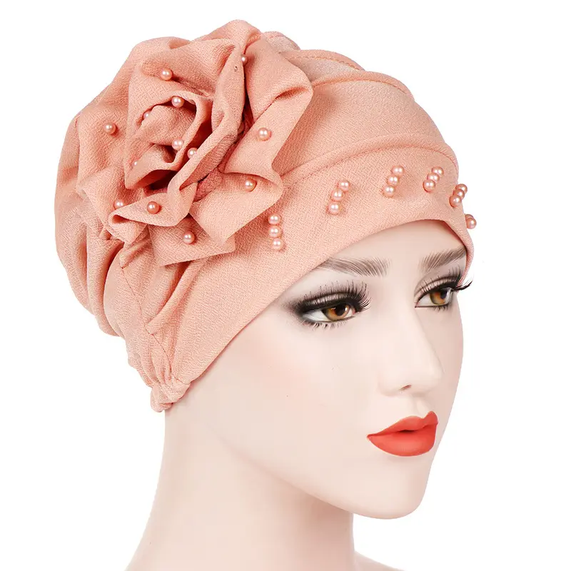 ฮิญาบผ้าโพกหัวยืดหยุ่นสำหรับผู้หญิงหมวกผ้าพันคอมุสลิมเครื่องประดับผมของผู้หญิง