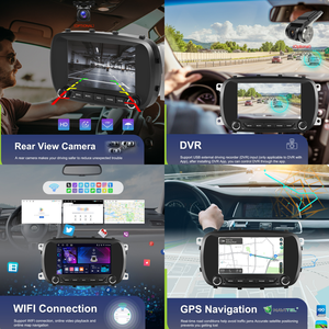 Podofo 7 "4 + 64G 2 Din Android autoradio stéréo sans fil <span class=keywords><strong>Carplay</strong></span>/Android Auto BT/GPS/Wifi/EQ pour <span class=keywords><strong>Fiat</strong></span> <span class=keywords><strong>500X</strong></span> 2014-2020 Car Audio - Product Image 3
