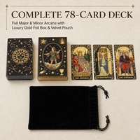 Cartes de tarot personnalisées en gros avec logo OEM, dorure à chaud, jeu de 78 cartes avec boîte, cartes de jeu de société de luxe en PVC imperméable imprimées