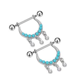 Anillo de pecho bohemio de acero inoxidable con circonita incrustada, joyería <span class=keywords><strong>para</strong></span> <span class=keywords><strong>piercing</strong></span> de pezón, regalo <span class=keywords><strong>para</strong></span> bodas, compromisos y fiestas - Product Image 5