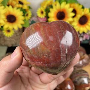 Đá Chữa Bệnh Bằng Pha Lê Được Đánh Bóng Tự Nhiên Gỗ Hóa Thạch Trái Tim Pha Lê Chạm Khắc Trái Tim Hóa Thạch - Product Image 3