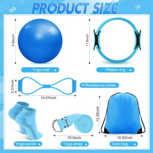 CZFIT Better Yoga Pilates Kit Home <b>Workouts</b> with Yoga Ball Figure Resistance <b>Band</b> Pilates <b>Bands</b> & Accessories Pilates Ring - Product Image 2