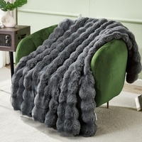 Zhengtai jeter confortable chaud doux grille lapin fourrure jeter couverture pour canapé canapé lit