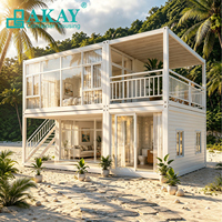 AKAY Nuevo Modelo de Casas Prefabricadas de Instalación Rápida, Casa Modular Expandible Tipo Contenedor con Terraza y Ventanas de Piso a Techo