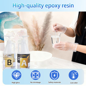 LEQU 0.5 Gallon <b>Clear</b> Epoxy Resin AB Adhesive Kit for Casting Coating Wood <b>Table</b> Crafts - Product Image 2