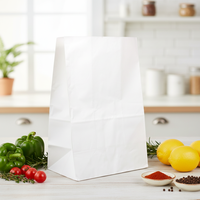 Sac en papier blanc jetable personnalisé, sac en papier kraft pour le stockage des aliments, sac cadeau, pochette de shopping