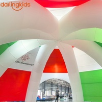 Grande tente dôme gonflable rouge, blanc, vert, de qualité commerciale, hermétique, pour événements extérieurs, salons professionnels et publicité