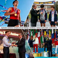 Médailles sportives personnalisées en métal, alliage de zinc, 3D creuses, ruban personnalisé, karaté, judo, taekwondo, médailles géométriques