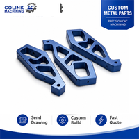 Pièces usinées CNC sur mesure, support en aluminium bleu de précision pour composants de robotique, pièces CNC anodisées