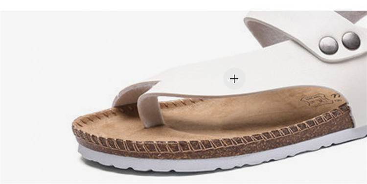 Female Slippers and Sandals Summer Beach Open Toe Slides Cork Slipper Leather Sandals for Men