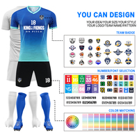 Ensemble d'uniformes de football d'été en maille polyester respirante avec impression du nom du joueur, anti-rétrécissement, pour l'entraînement, vente en gros