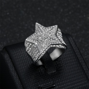 Fashion Personalized Jewelry <b>Ring</b> <b>Men</b> Punk Full Diamond Star Hoop <b>Rings</b> - Product Image 6